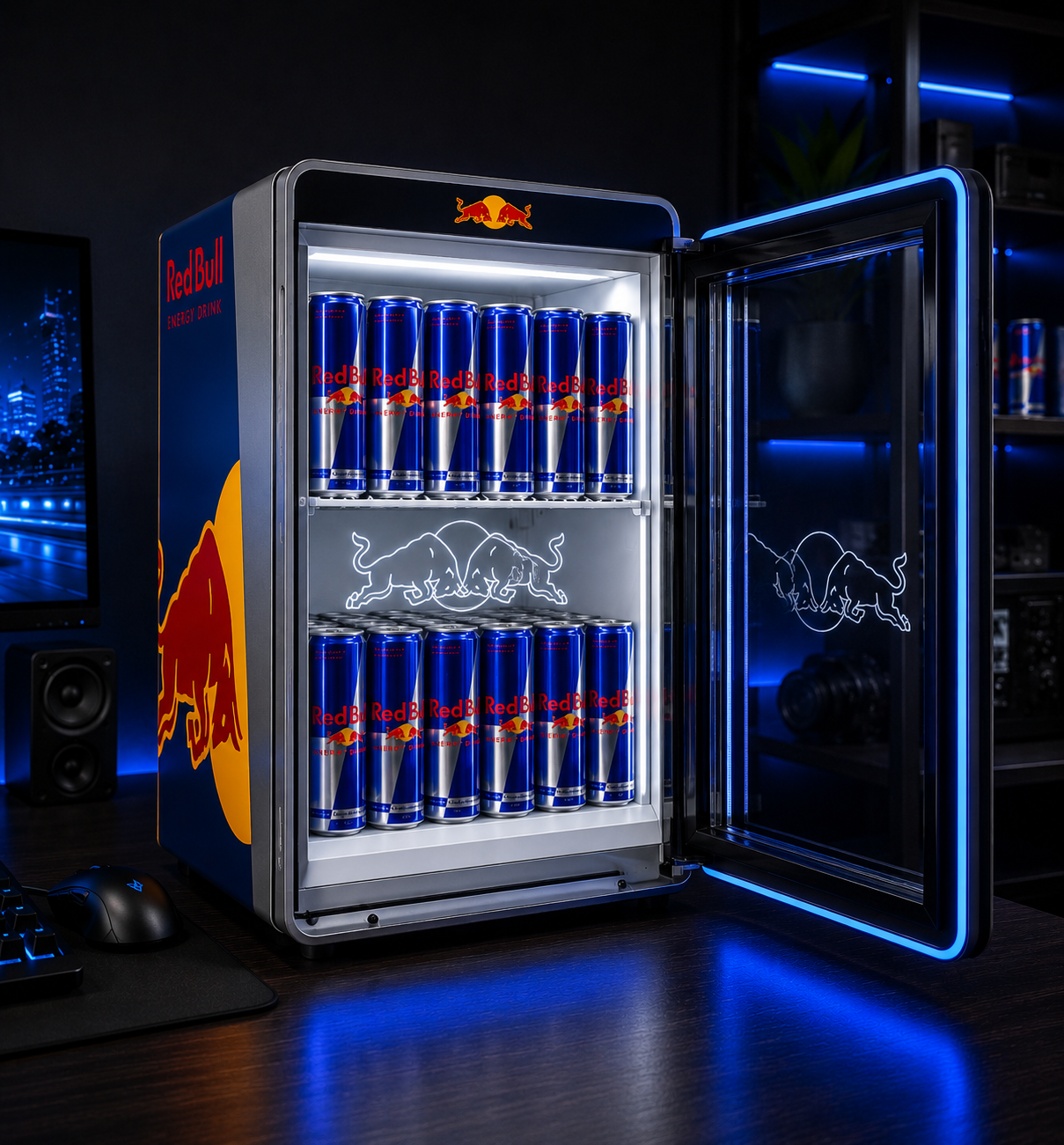 Mini-Kühlschrank + 24 Dosen Gratis